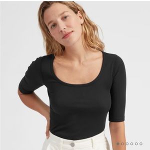 Everlane Pima Micro-Rib Scoop-Neck Tee